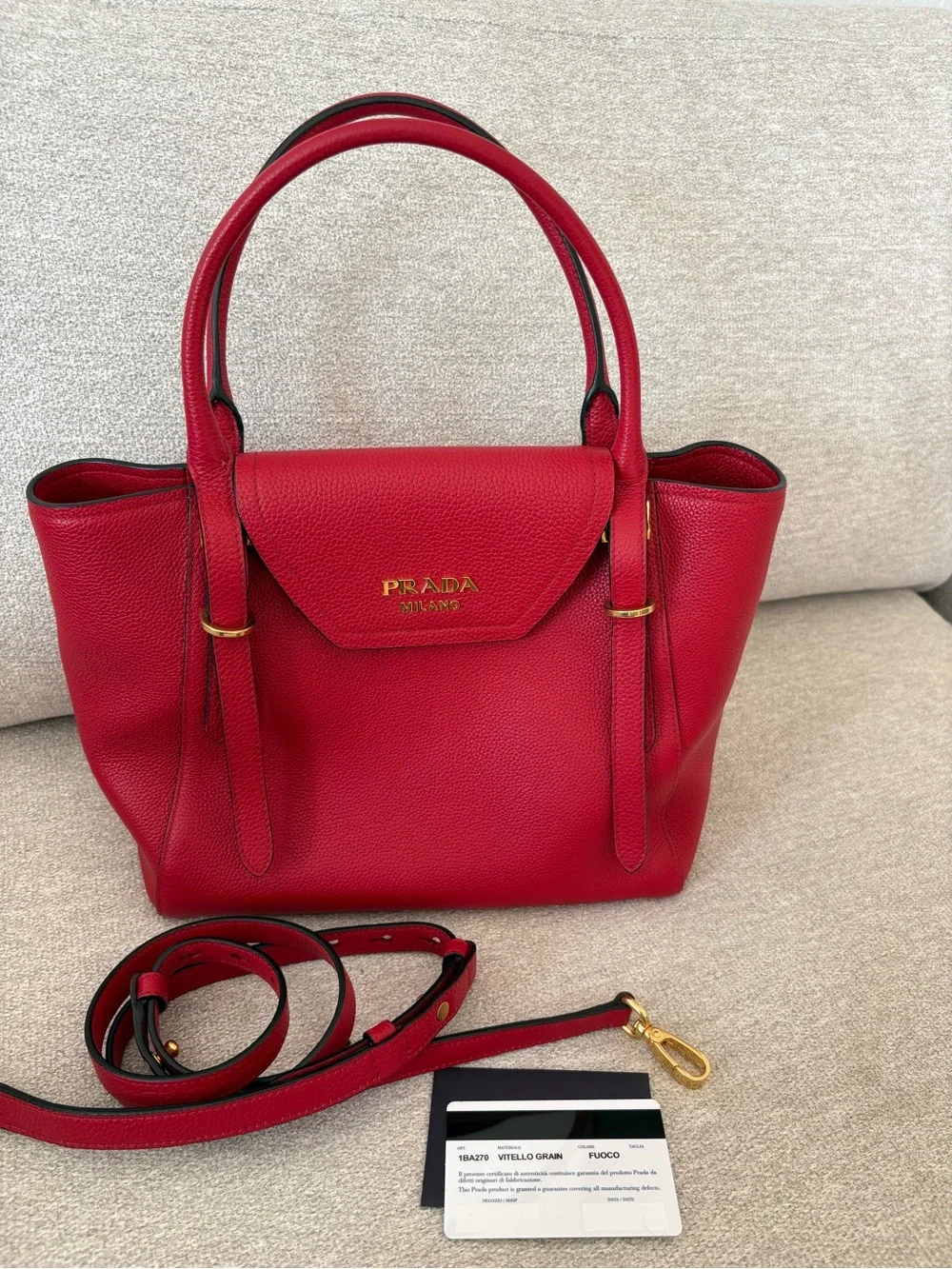 Red Leather Top-Handle Tote - Picture 5 of 6